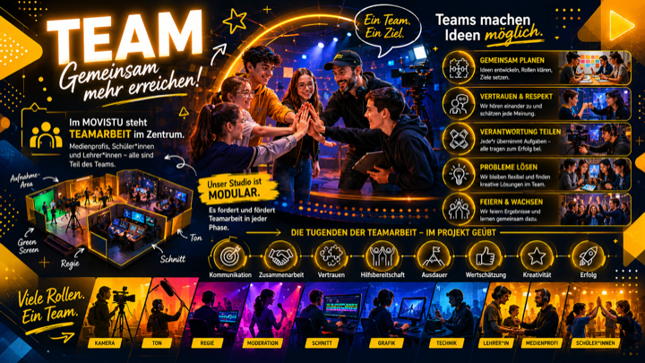 Infografik Teamgeist und Rollen bei MOVISTU